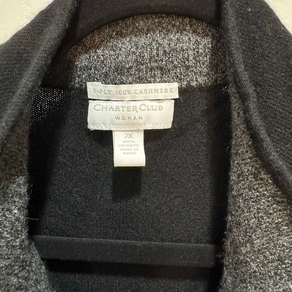 Charter Club Cashmere Zip Front Sweater Size 2X - Picture 3 of 6